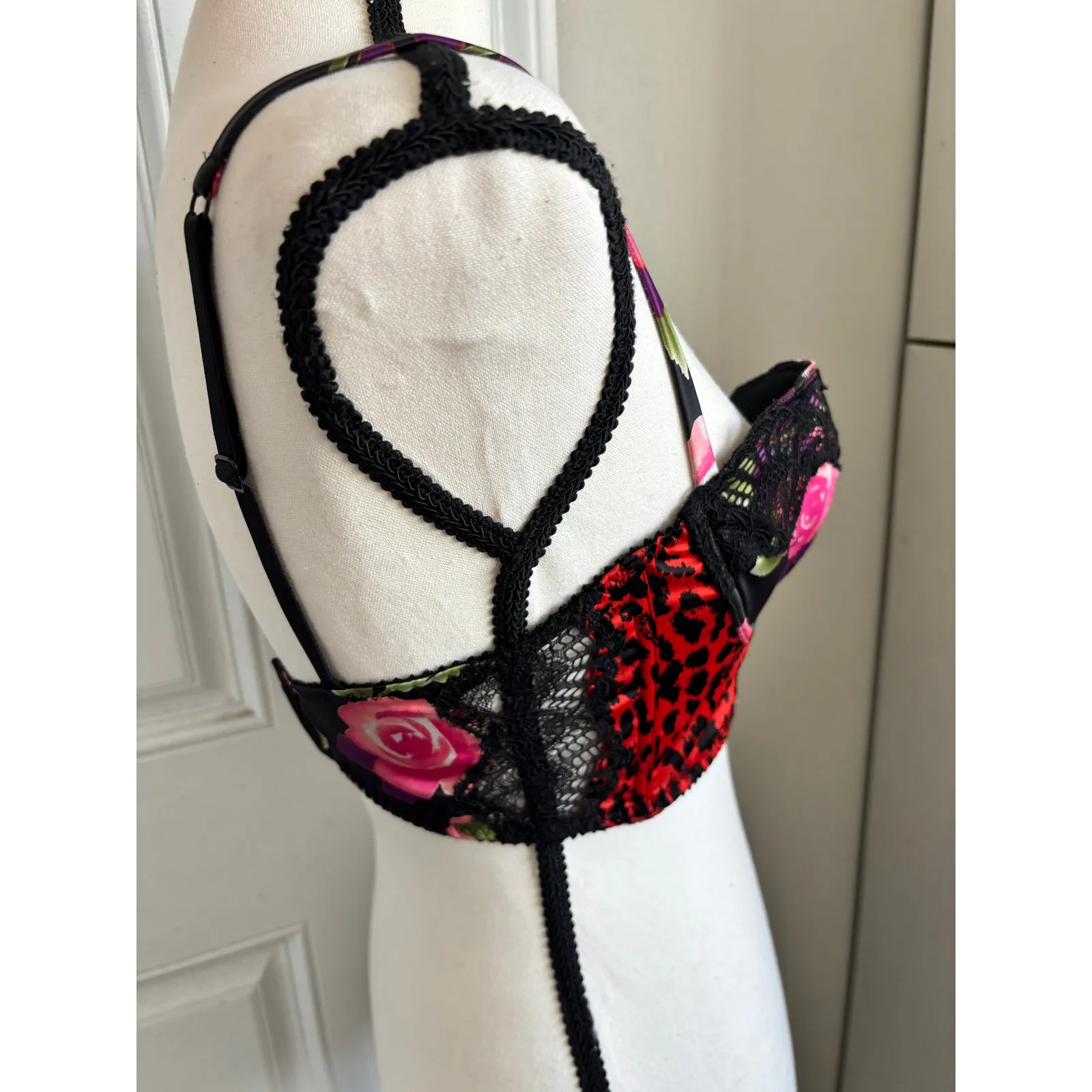 Victoria Secret rose leopard bustier bra size 34c - Image 3
