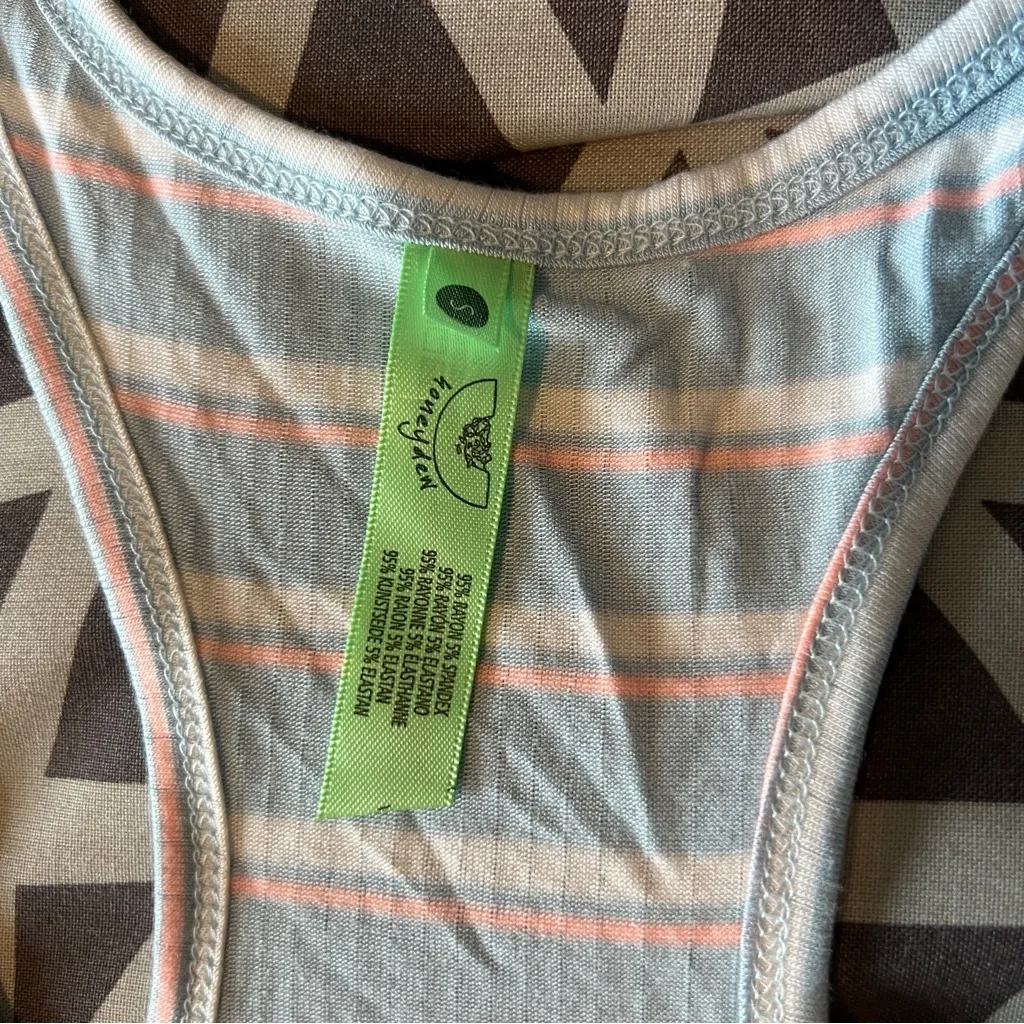 Honeydew Intimates Super Soft Ribbed Light Blue Striped Scoop Neck Tank‎ Top S - Image 9