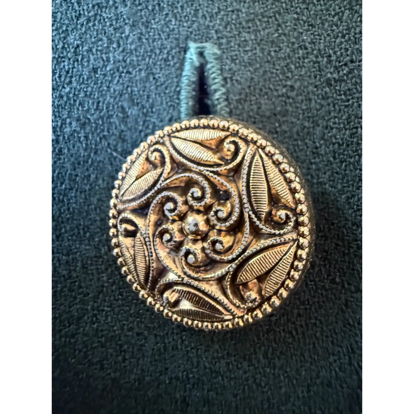 Vintage Green Wool Blazer Mandarian Collar Gold Button Women's Size 8 - Image 10