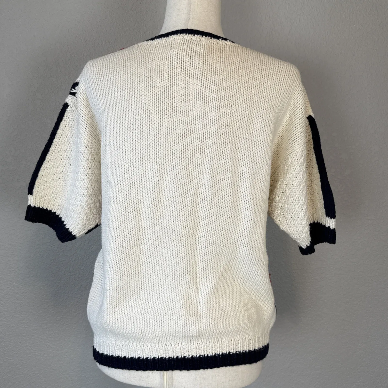 Eagle Eye 80s Vintage Nautical Sailing Short Sleeve Button Cardigan Size M Knit Size M - Image 6