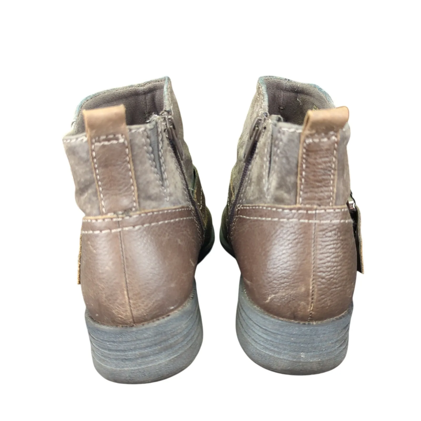 Earth Origins Paris Ankle Boots‎ Booties Western Women's 7 Brown Leather 2014F - Image 5