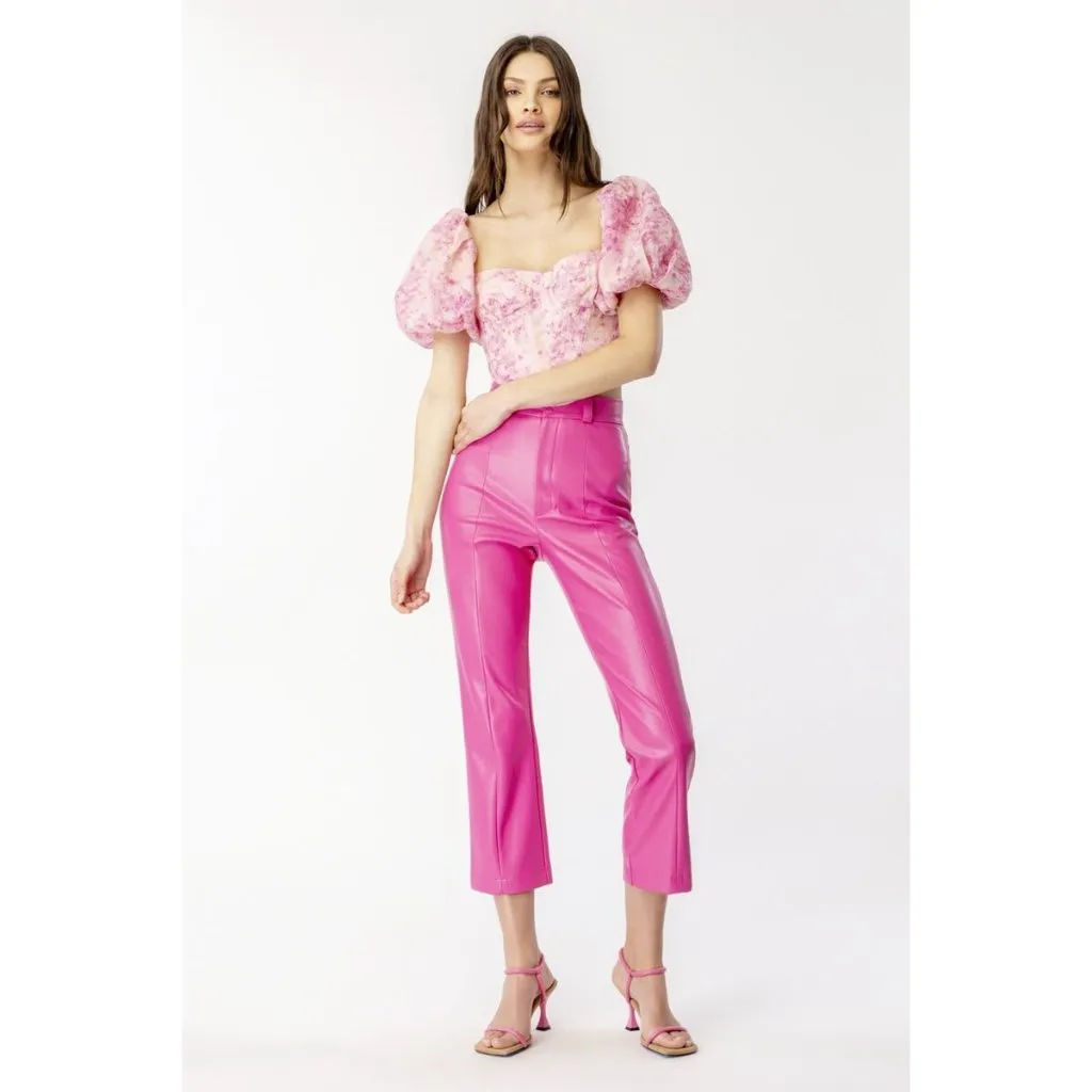 Bardot Polly Faux Leather Pants in Hot Pink 6 Womens Vegan Pleather Trousers - Image 10