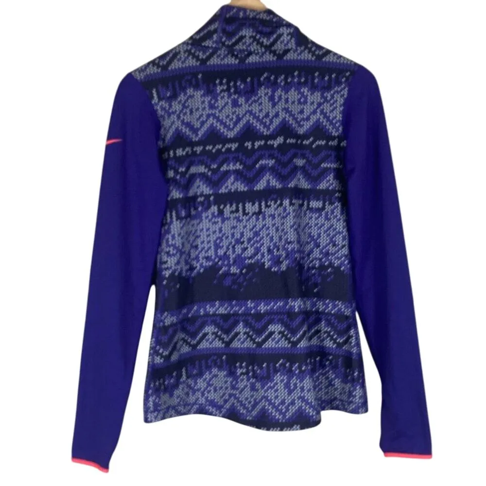 Nike Pro Hyperwarm Nordic Infinity Athletic Top Womens M Purple Funnel Neck - Image 4