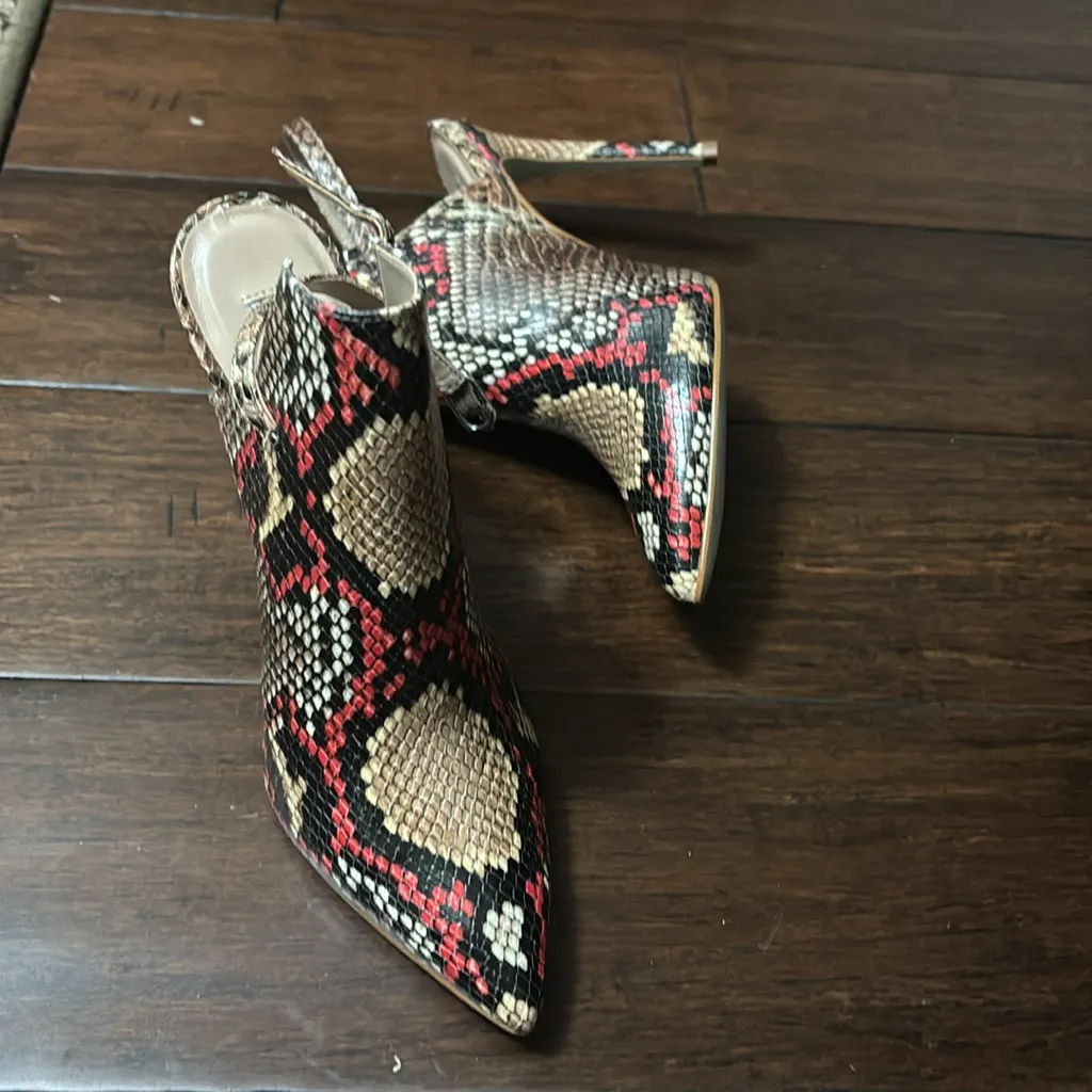 Steve Madden Daily Snake Animal Print Sling-Back Pumps Heels 8M new - Image 10