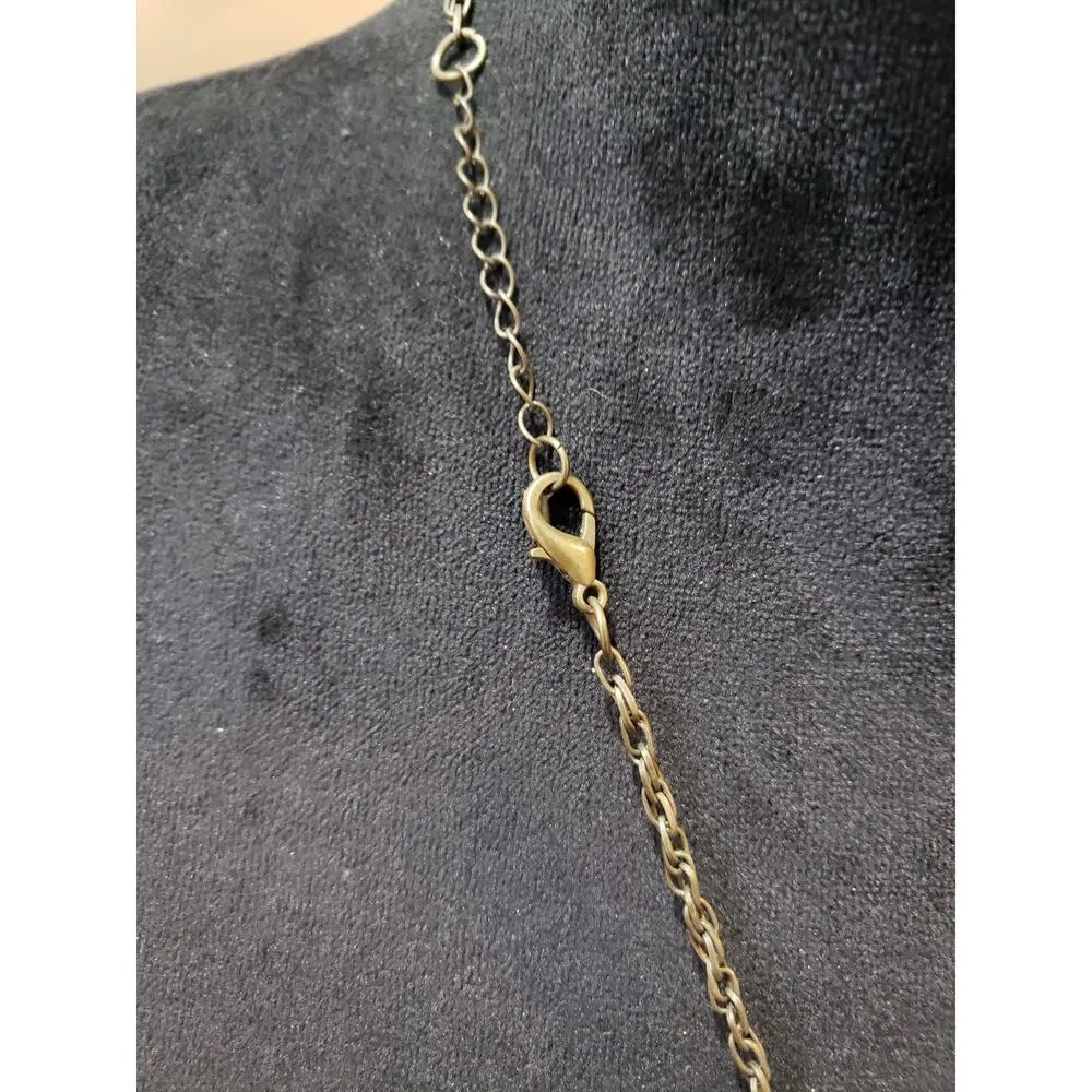 Vintage Monogram A Necklace Gold Tone Crystal Oval Pendant Women's Jewelry - Image 6