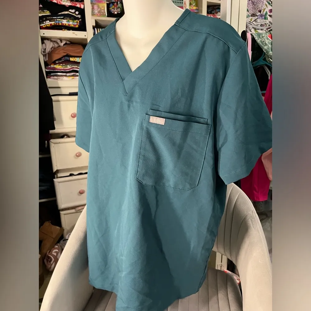 Figs Dark Green Scrub Top - Image 2