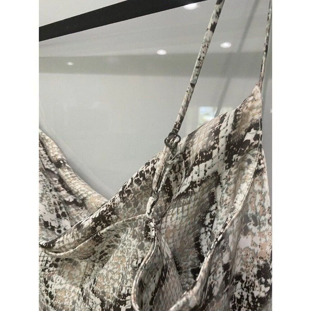 Carla Santana x Apt 9 Women's Long Snake Print Silky Flowly Slip On Dress Sz S - Image 5