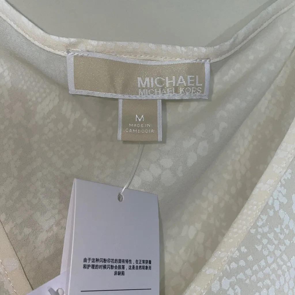 MICHAEL Michael Kors V -Neck Tie Sleeve Top - Image 8