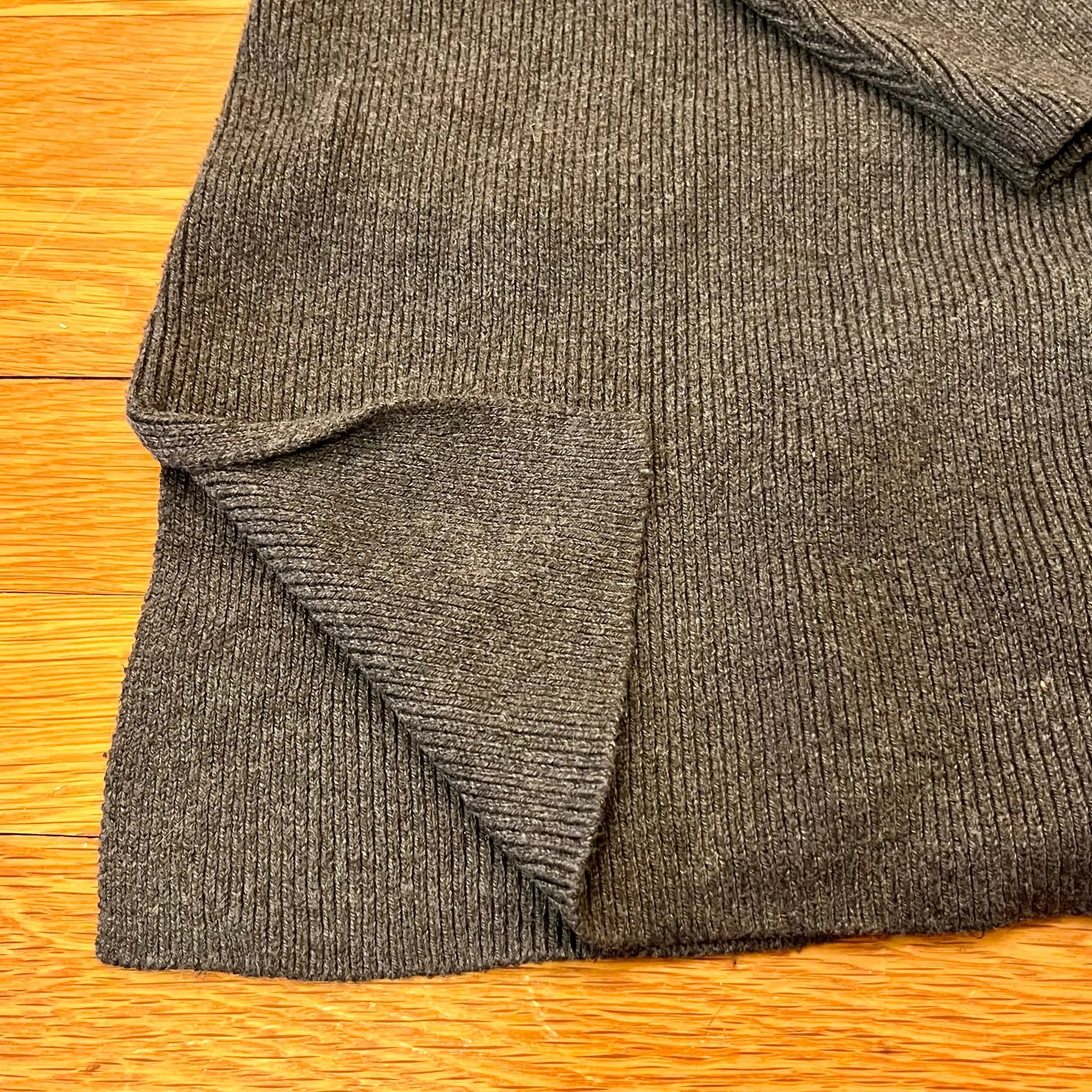 J.Jill Charcoal Gray Cowl Neck Sweater Dress Tunic Side Slits Medium Casual Chic - Image 8