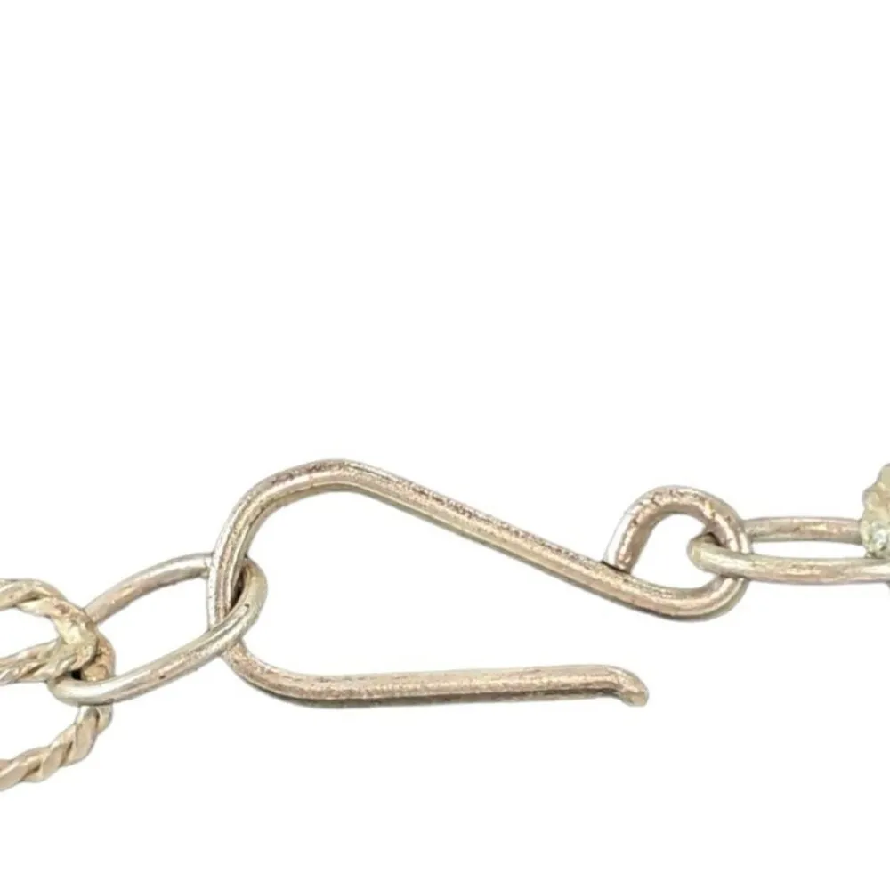 Vintage Handcrafted Silver Braided Necklace With Hook Clasp A451 - Image 2