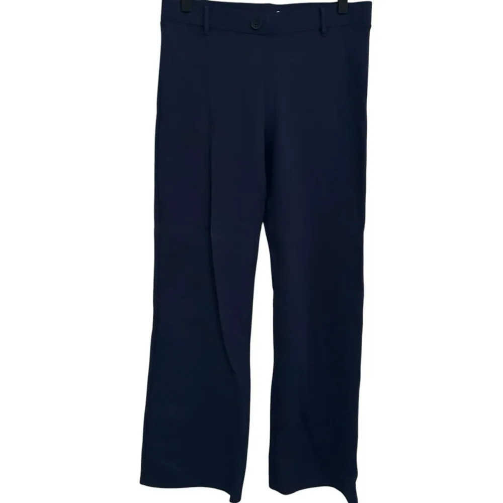 Betabrand Classic Dress Pant Yoga Pants‎ Straight Leg Navy Blue Medium Petite - Image 2