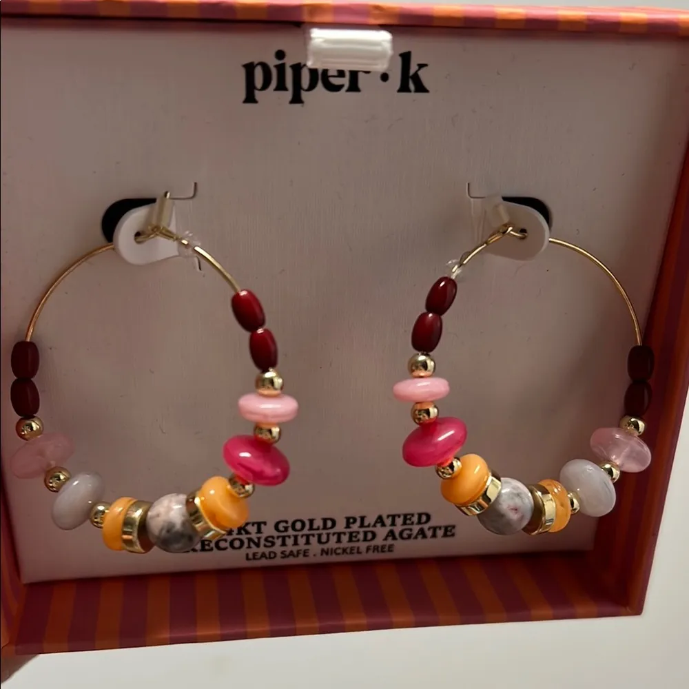 Piper K | Vibrant Reconstituted Agate Hoops ✨ - Image 4