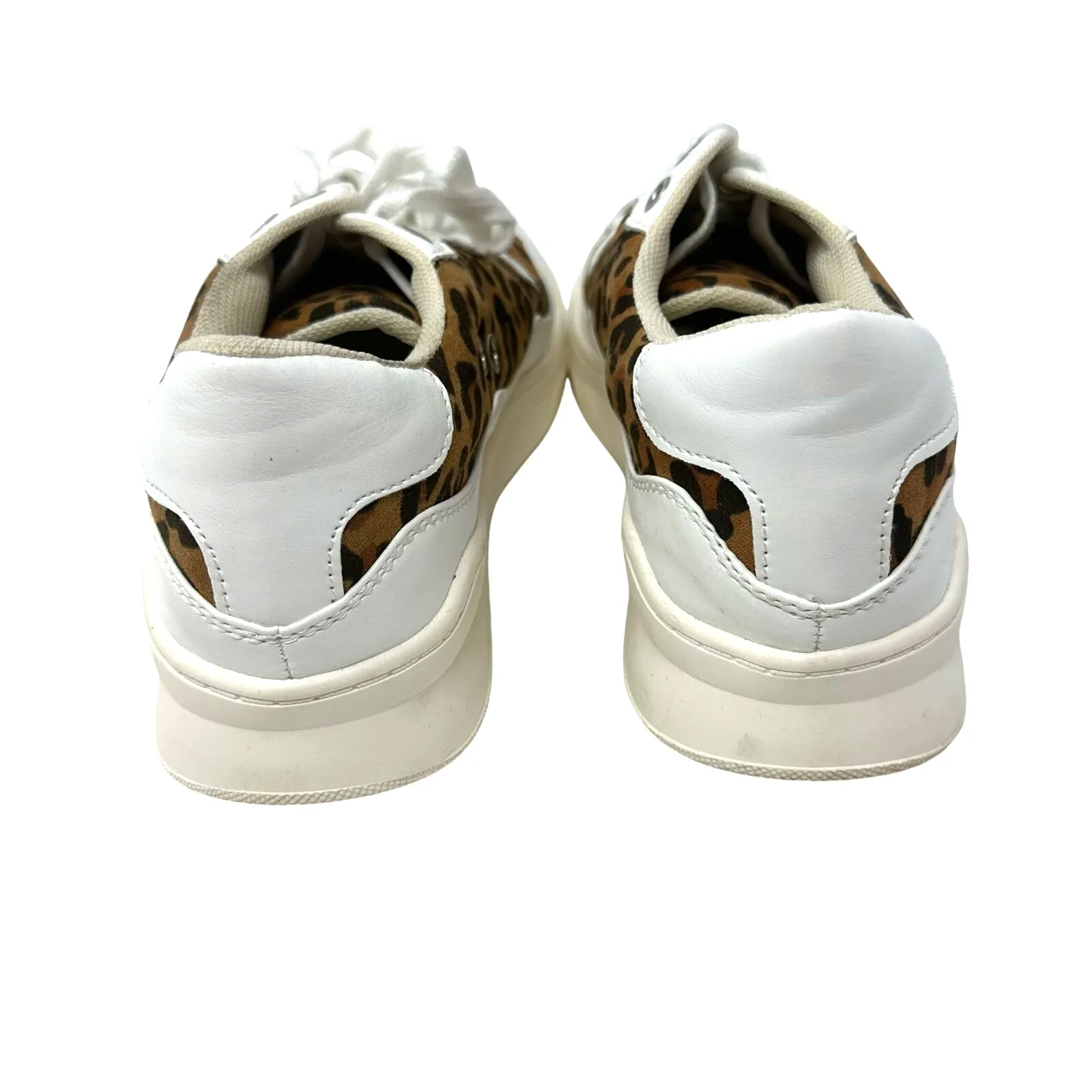 Coconuts by Matisse Size 8 Sneakers White Leopard Print‎ Lace Up Casual Shoes - Image 4
