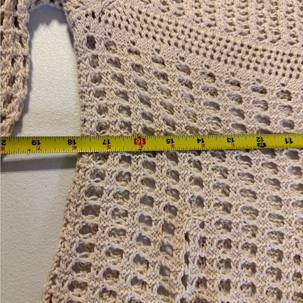 Free People Annabelle Crochet Knit Pullover Top Off White Long Sleeve Large? - Image 6