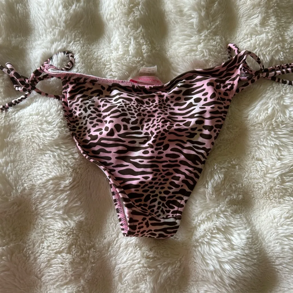 CIA.MARITIMA beachwear pink leopard bottoms size medium - Image 3