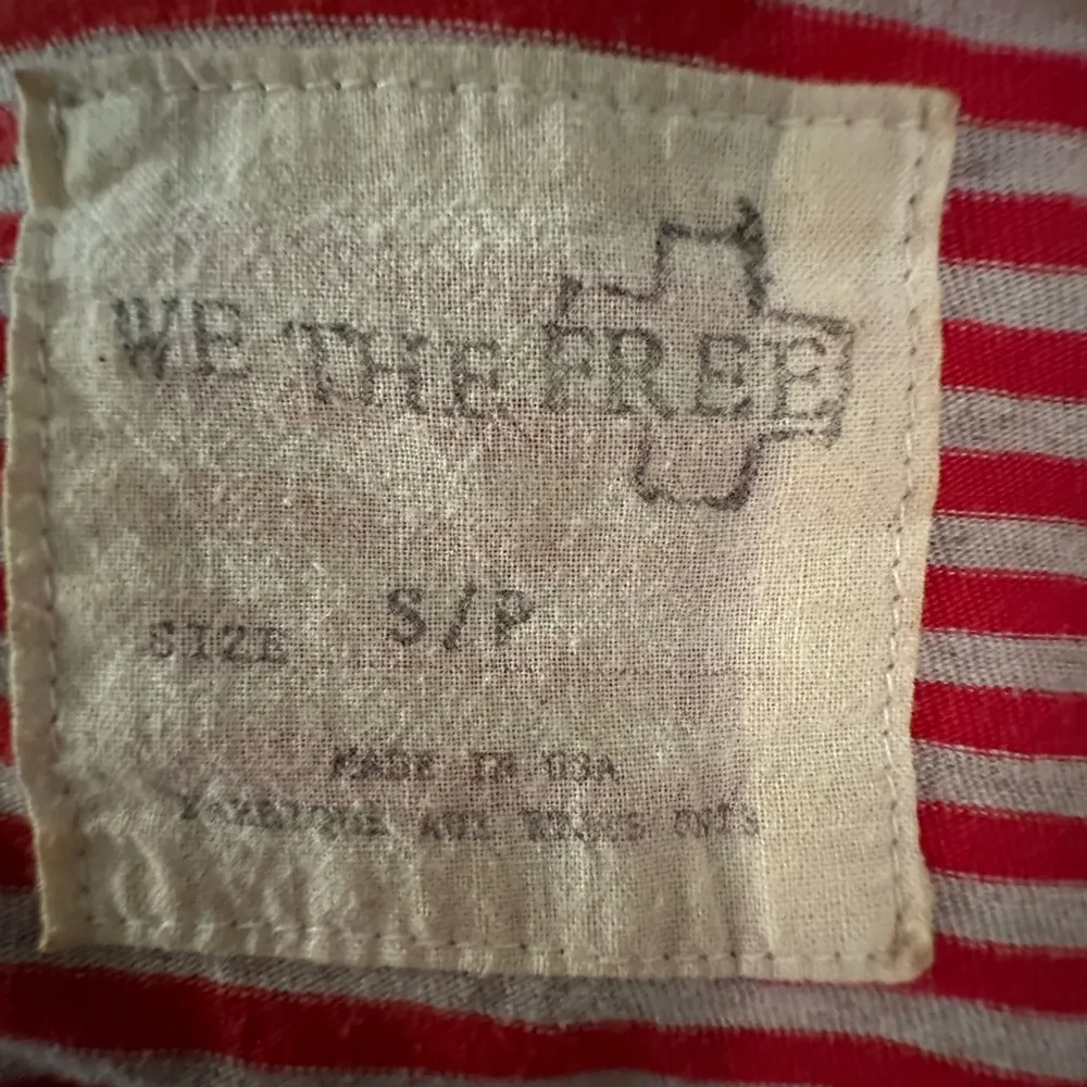 - We the Free red striped Replum cropped shirt size Medium - Image 4