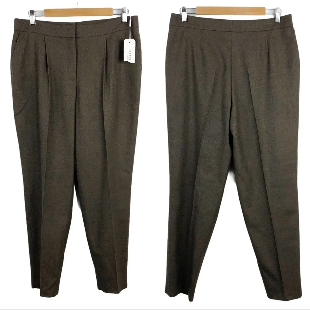 New  Akris Punto Maiko Pleated Flattering High Waisted 100% Wool Trousers Pants - Image 10