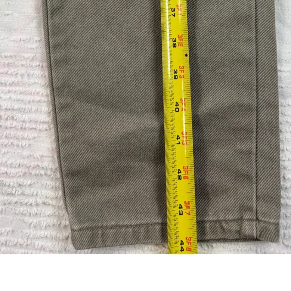 LL Bean Vintage Womens Size 14 High Waist Pleated Tapered Leg Jeans Khaki - Image 5