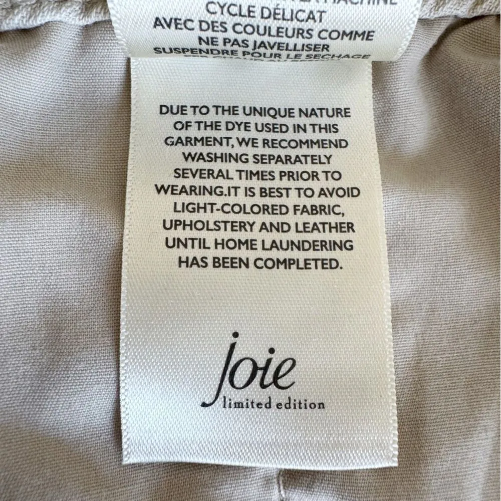 JOIE Pleated High Rise Linen Blend Shorts In Rainy Day Cotton Size L - Image 13