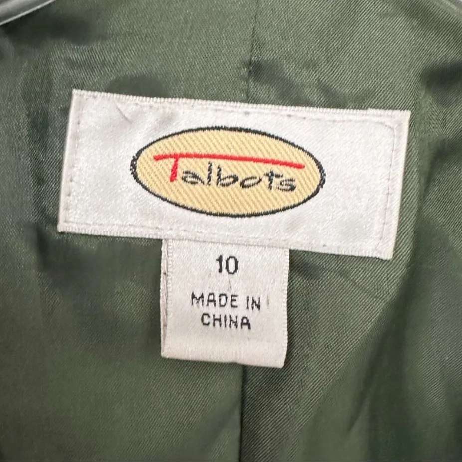 Talbots  Forest Green Women's 100% Wool Blazer Sz 10 - Image 3