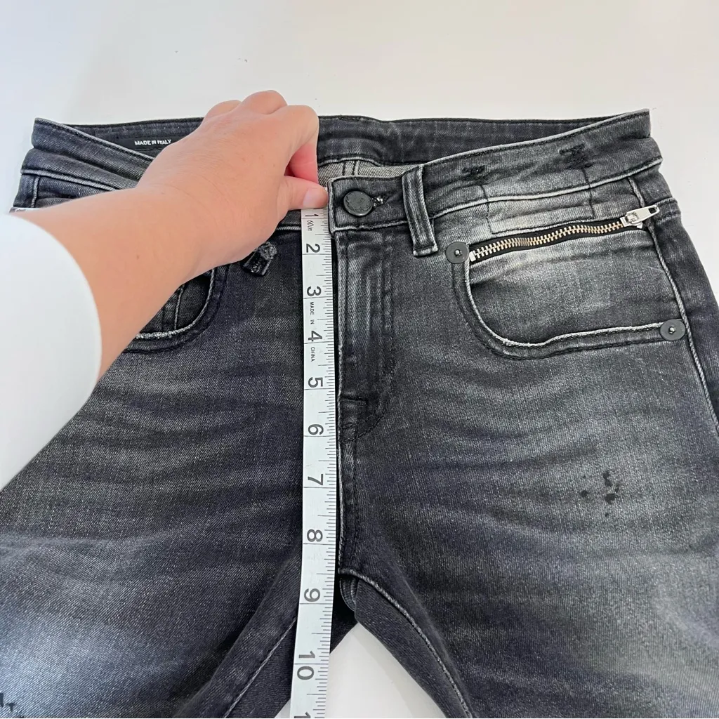 R13 Women's Biker Boy Skinny Crop Jeans in Strummer Black - Image 12