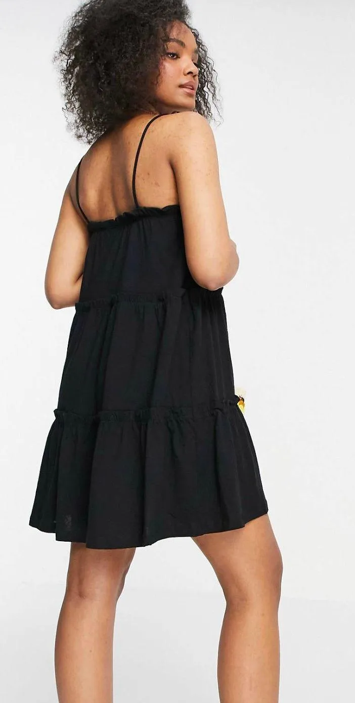 ASOS Black Mini Sundress - Image 3