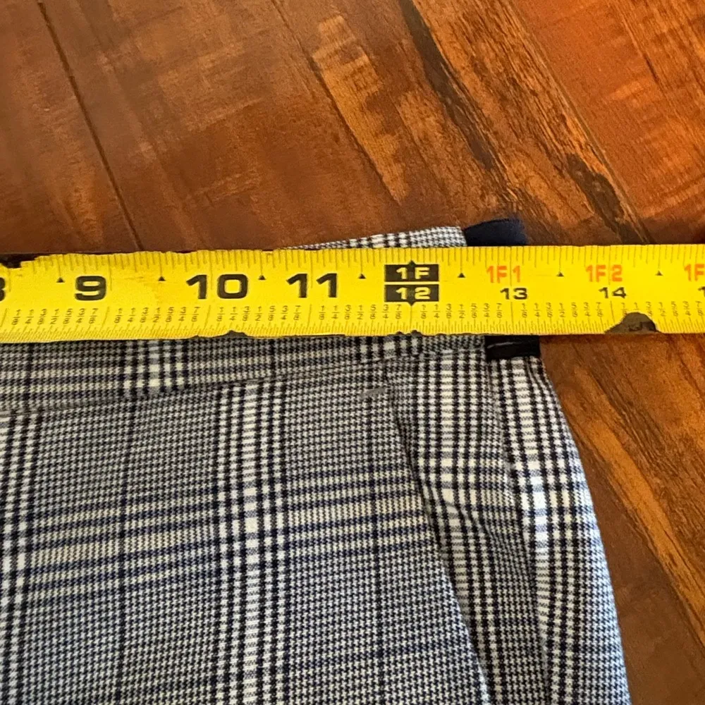 Zara Basic Gray Checkered Plaid Trousers Elastic pull on Back Waist Pant size xs - Image 14