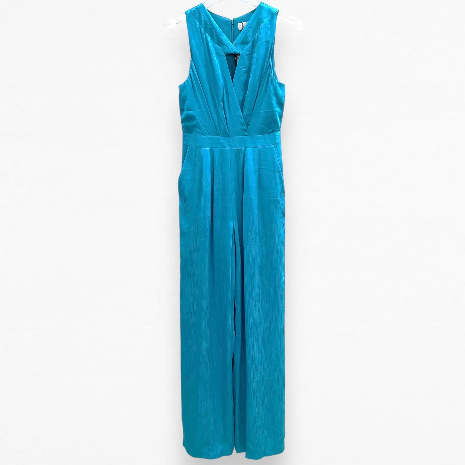 Adelyn Rae Jumpsuit XS Blue Wide Leg Sleeveless Satin NWT Cocktail Party Formal - Image 3