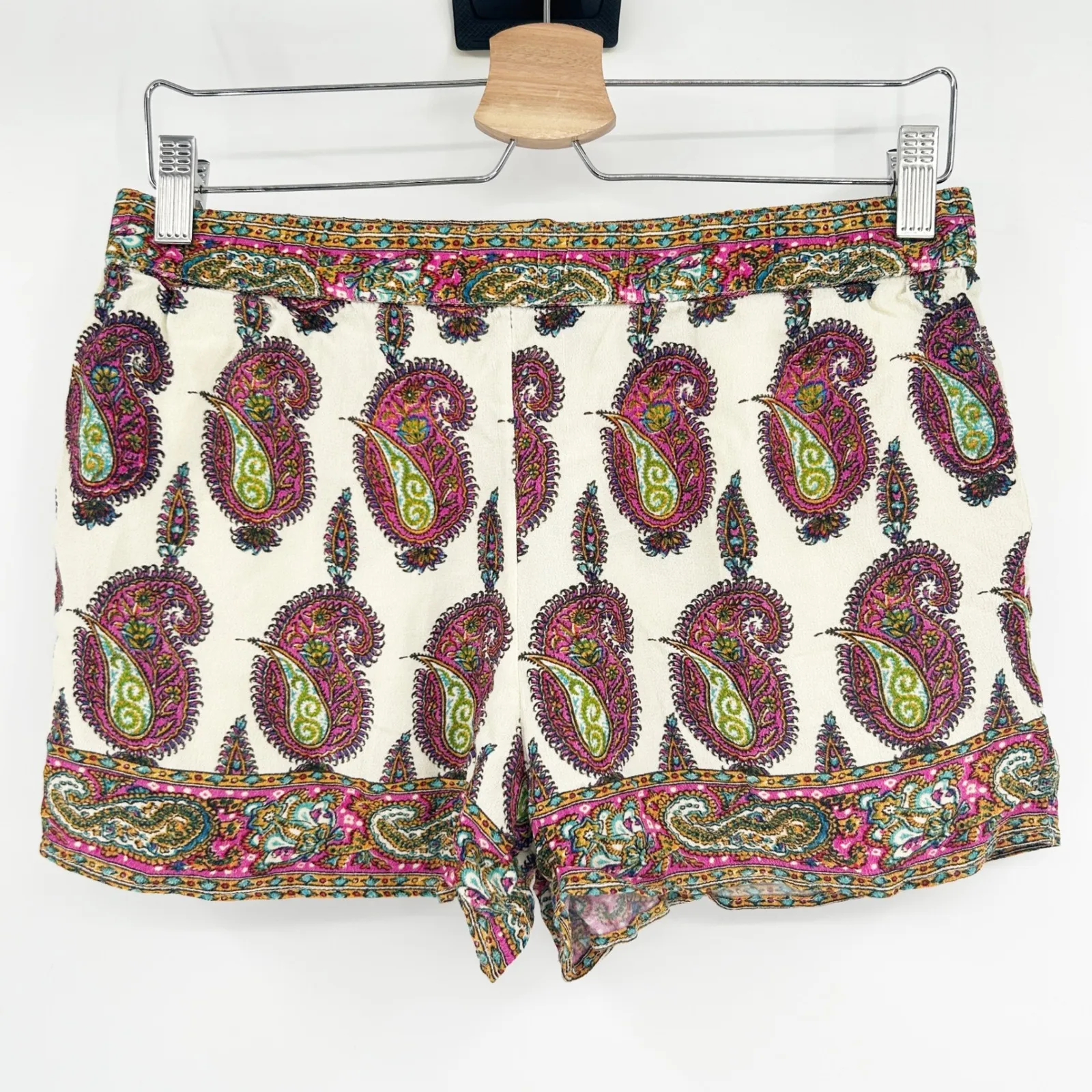 Anthropologie Ett:Twa Womens Boho Lounge Paisley Scarf Print Shorts Size S - Image 3
