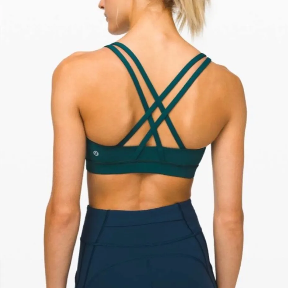 Lululemon Women Size 6‎ Energy Bra w/Removable Pads in Royal Emerald NEW - Image 4