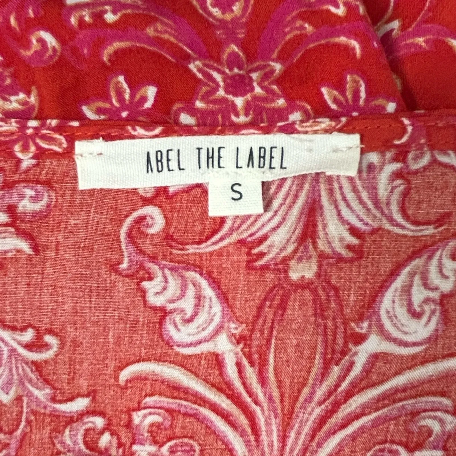 ABEL THE LABEL Strawberry Kisses Red Floral Boho Maxi Dress Size Small - Image 9