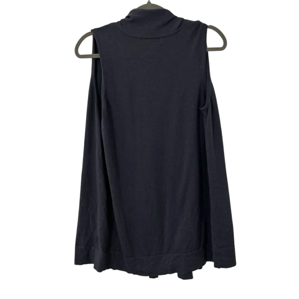 Navy Blue Modern Soul Cardigan Long Sleeve Set Sweater Knit Design Womens Medium - Image 4