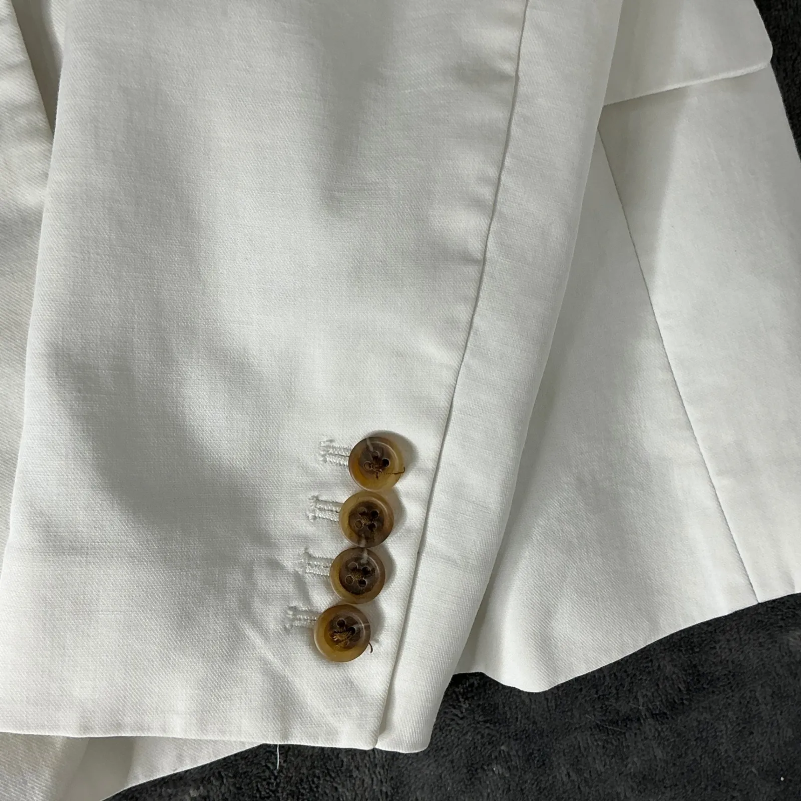 J.Crew‎ Women's 6 White Cotton Blazer Jacket 2 Button Tailored Workwear Chic - Image 7