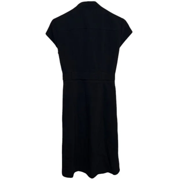 NWT Women's Sandra Darren‎ Navy Cap Sleeve Button down w/Belt Dress Sz 8 - Image 2