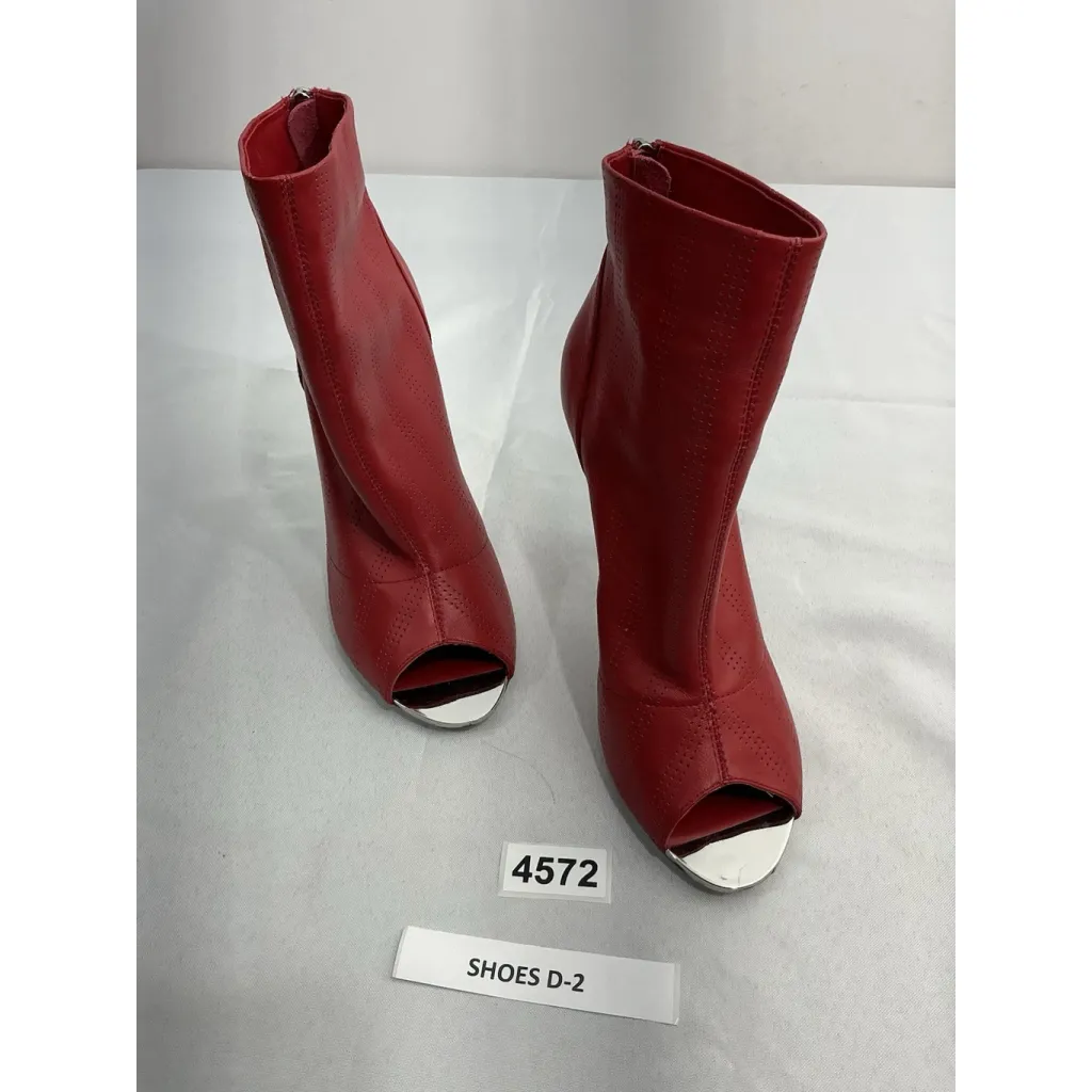 Womans Kristin Cavallari Chinese Laundry Leila Booties 9 Red Stiletto Peep Toe - Image 2