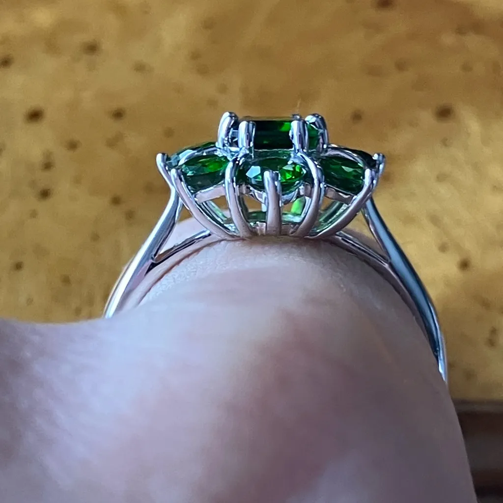 Natural Chrome Diopside Sterling Silver Ring Size 9 Green - Image 2