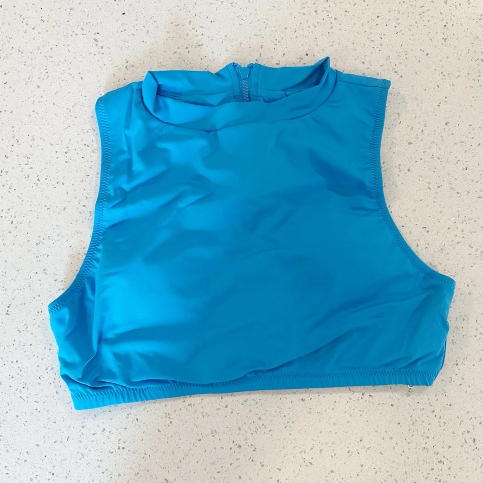 Andie Swim The Venice High‎ Neck Bikini Top Azul Blue Size Small - Image 3