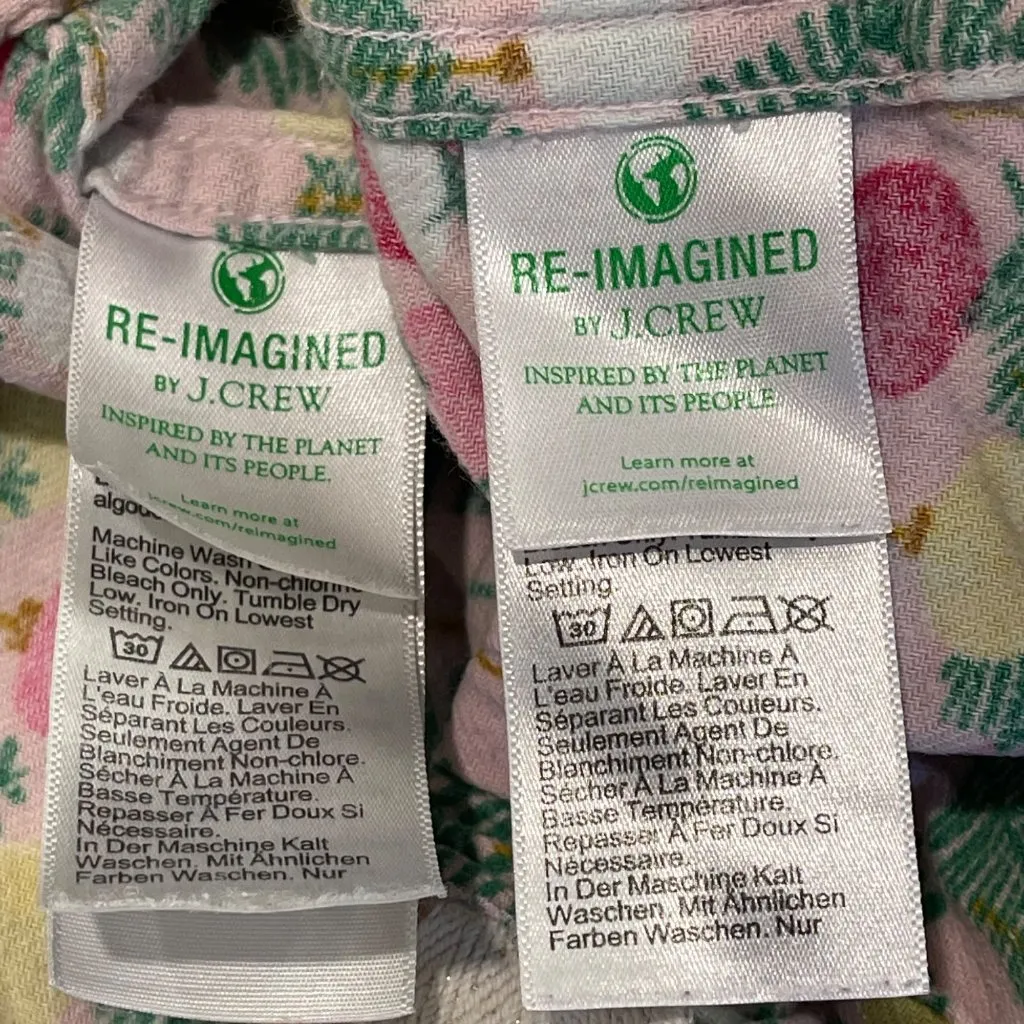 J.Crew Flannel Long Sleeve Pajama Set Women's Size XL Christmas Ornaments Cotton - Image 14