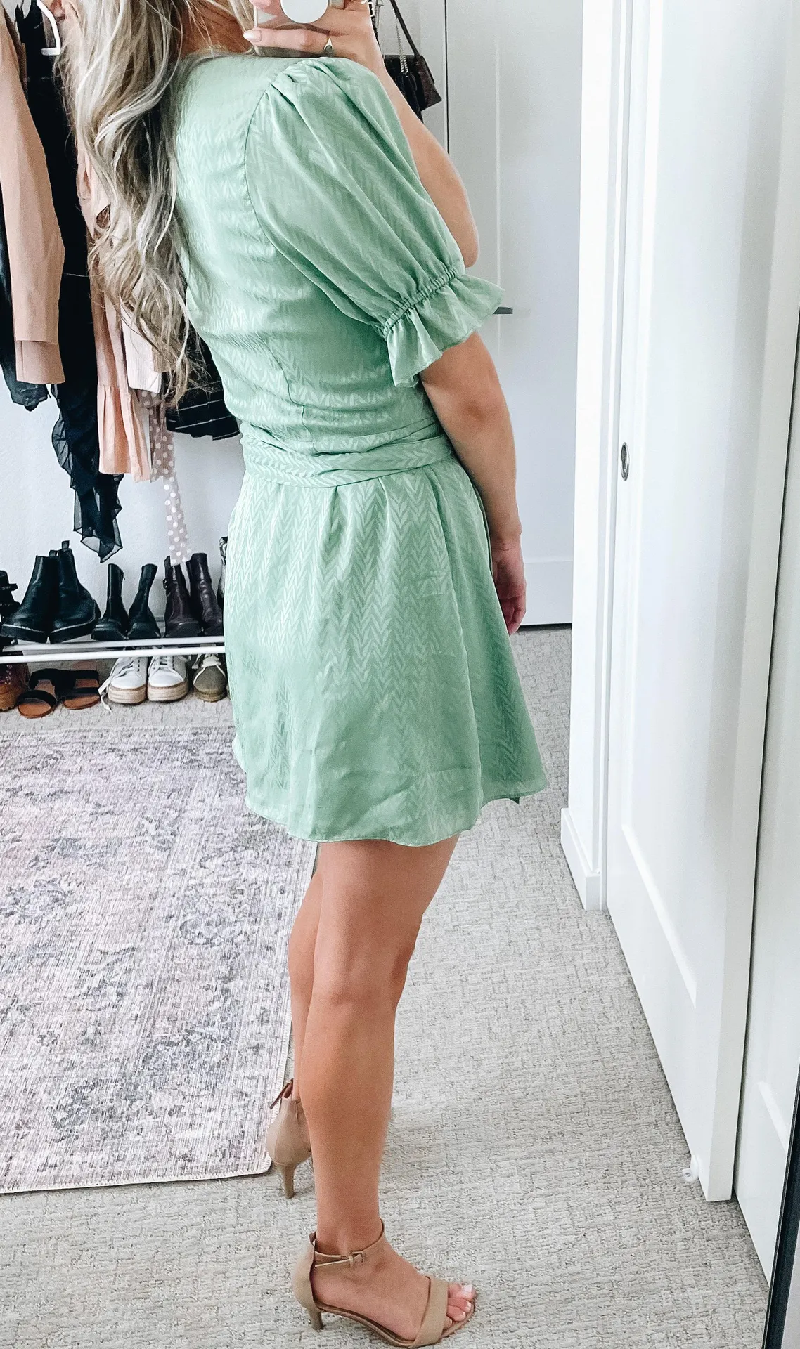 1960 x Revolve Aja Green Wrap Mini Dress - Image 5