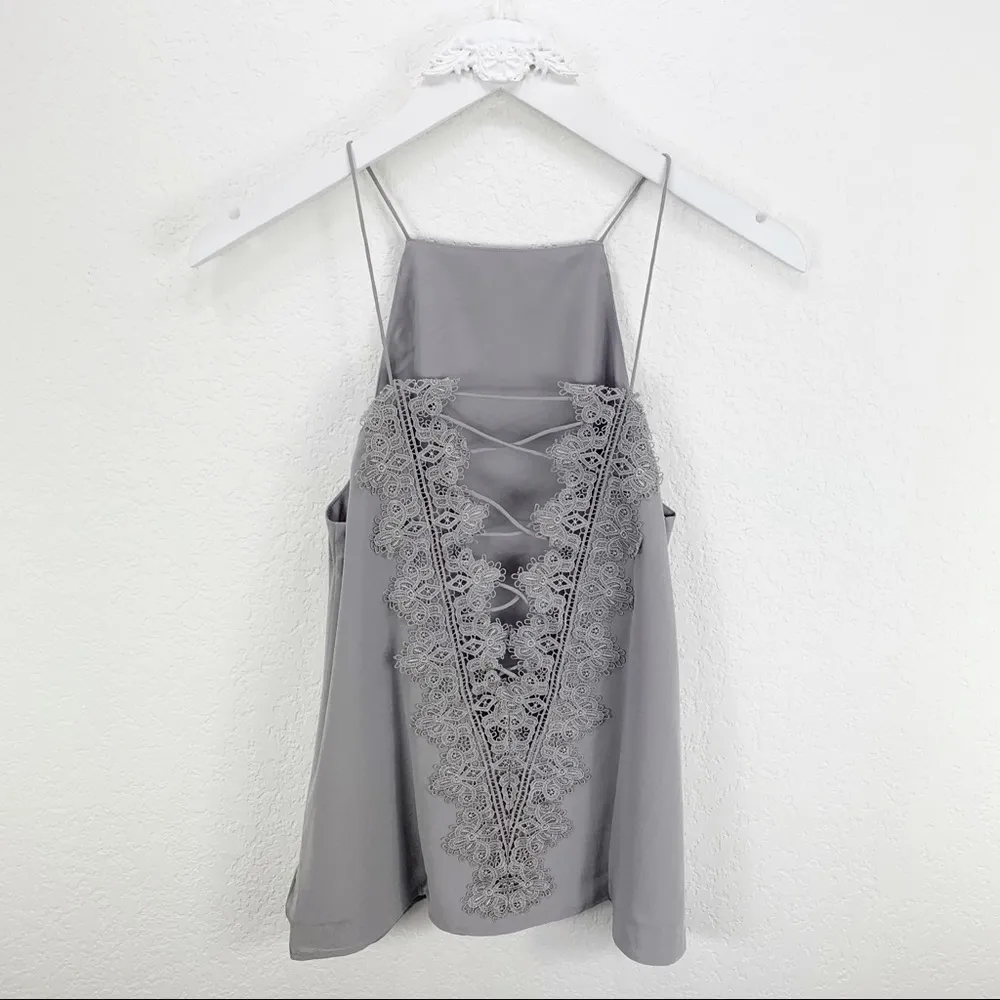 NWT Cami NYC The Charlie Silk Lace Top Grey XS - Image 2