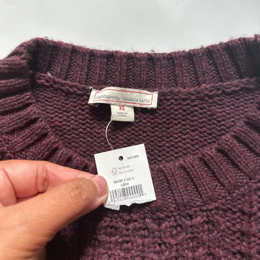 GAP Maternity Knit Sweater in Rich Burgundy - Image 6
