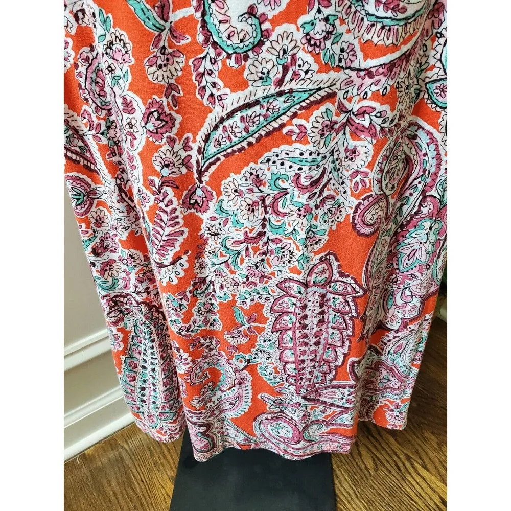 Loveappella Women Floral Rayon V-Neck Sleeveless Casual Long Maxi Dress Size LP - Image 5