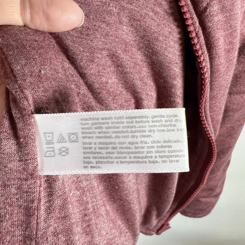 THREE‎ DOTS Jacket Sweatshirt Red Full Zip Quilted Pockets Women’s Size Medium - Image 8