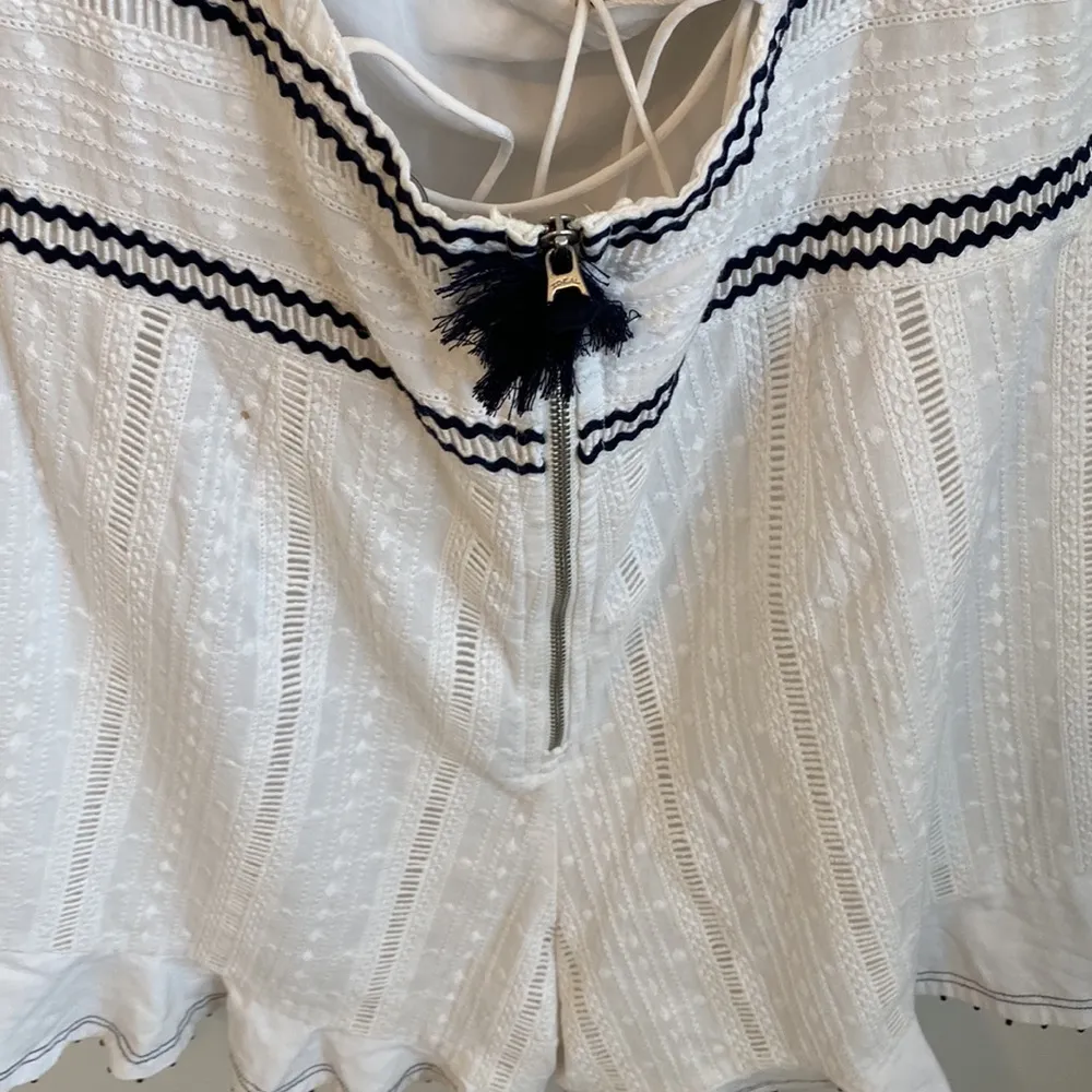 Saylor Shayna Romper White Navy - Image 84