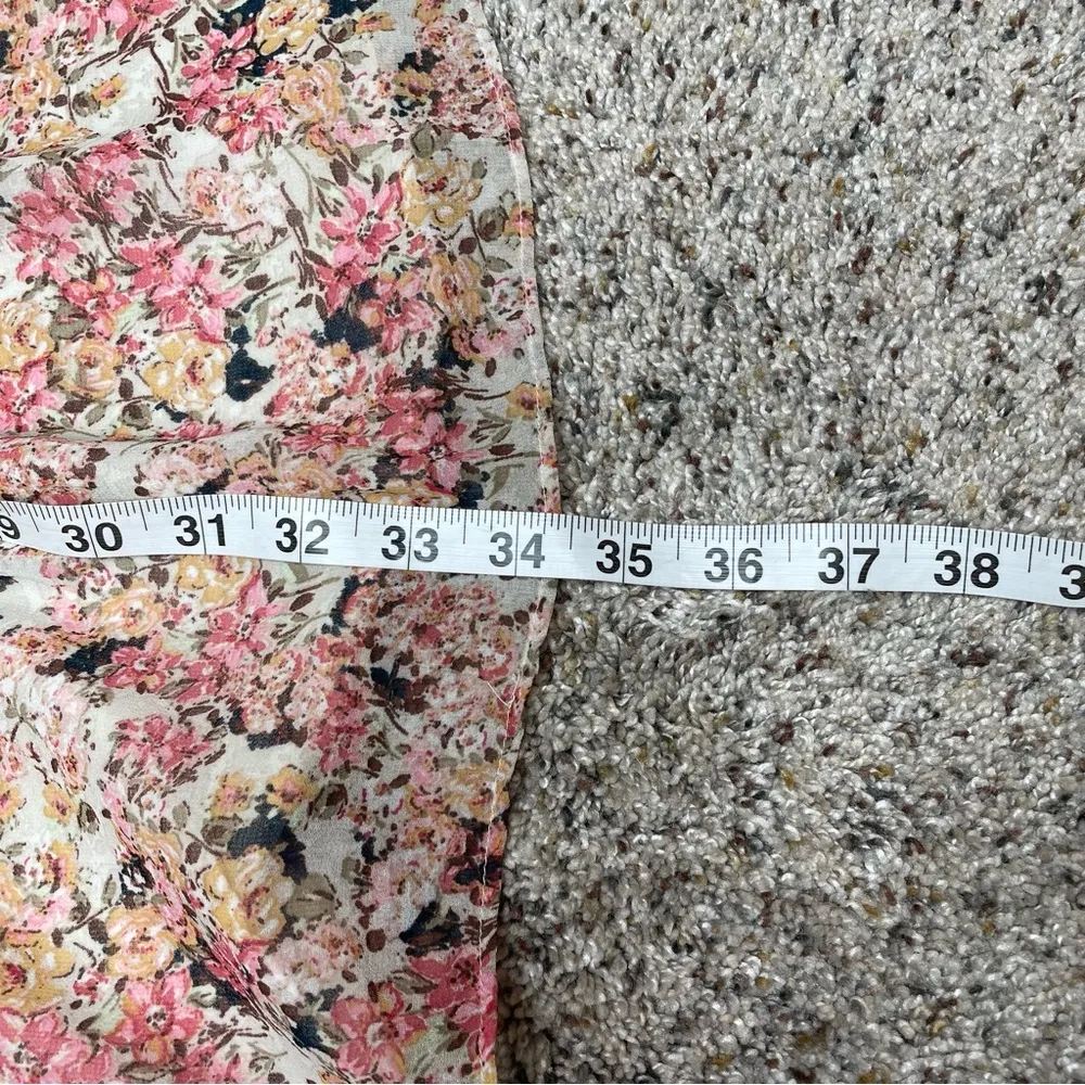 1.State Floral Ruffle Smocked Waist Keyhole Back Tiered Mini Dress XXS - Image 12