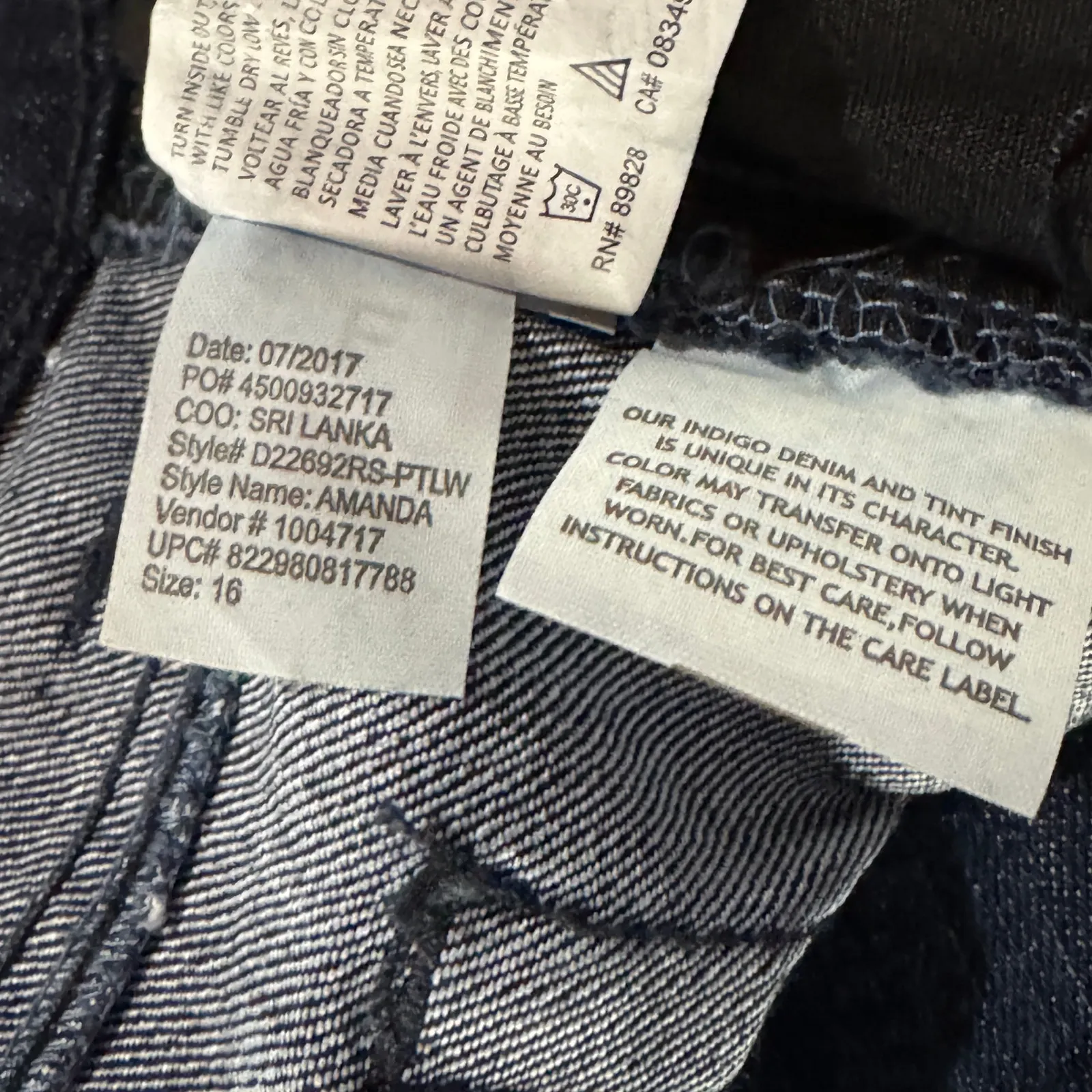 Gloria Vanderbilt SZ 16 Amanda Tapered Jeans Heritage Fit Classic Rise Stretch - Image 11