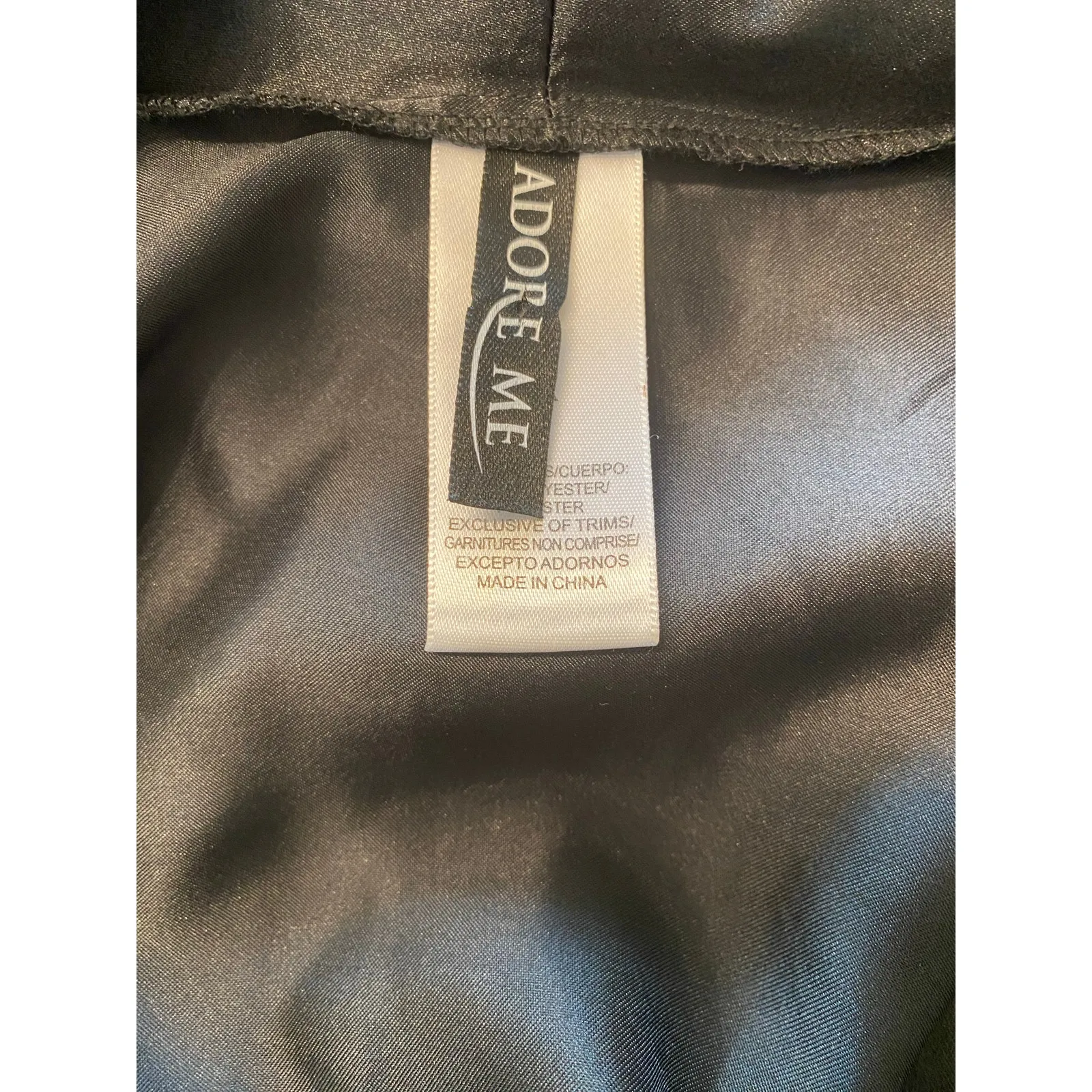 Adore Me Black Satin Robe Womens 1X Kimono Sleeve Tie Belt Lounge Sleep Sexy - Image 6