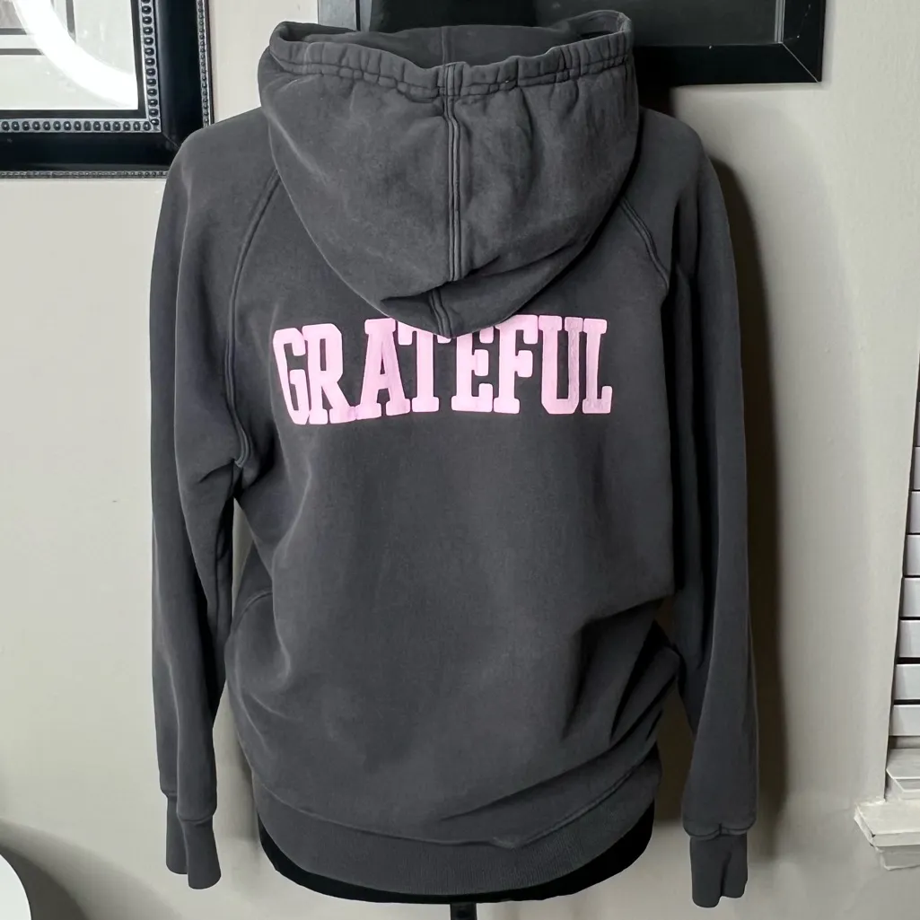 Spiritual Gangster “Grateful” hoodie small vintage grey cotton - Image 5