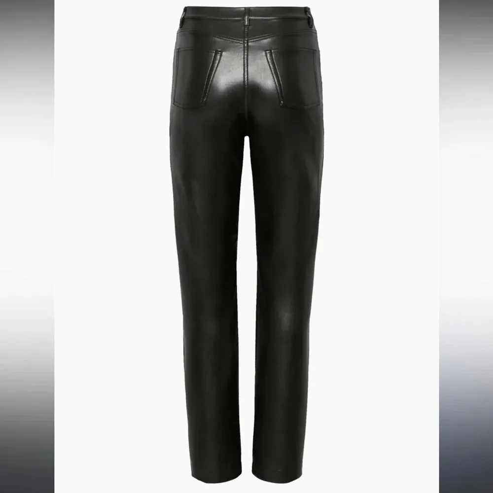 Black vegan MELINA leather pants size 2 from Wilfred Aritzia from Anthropologie - Image 5