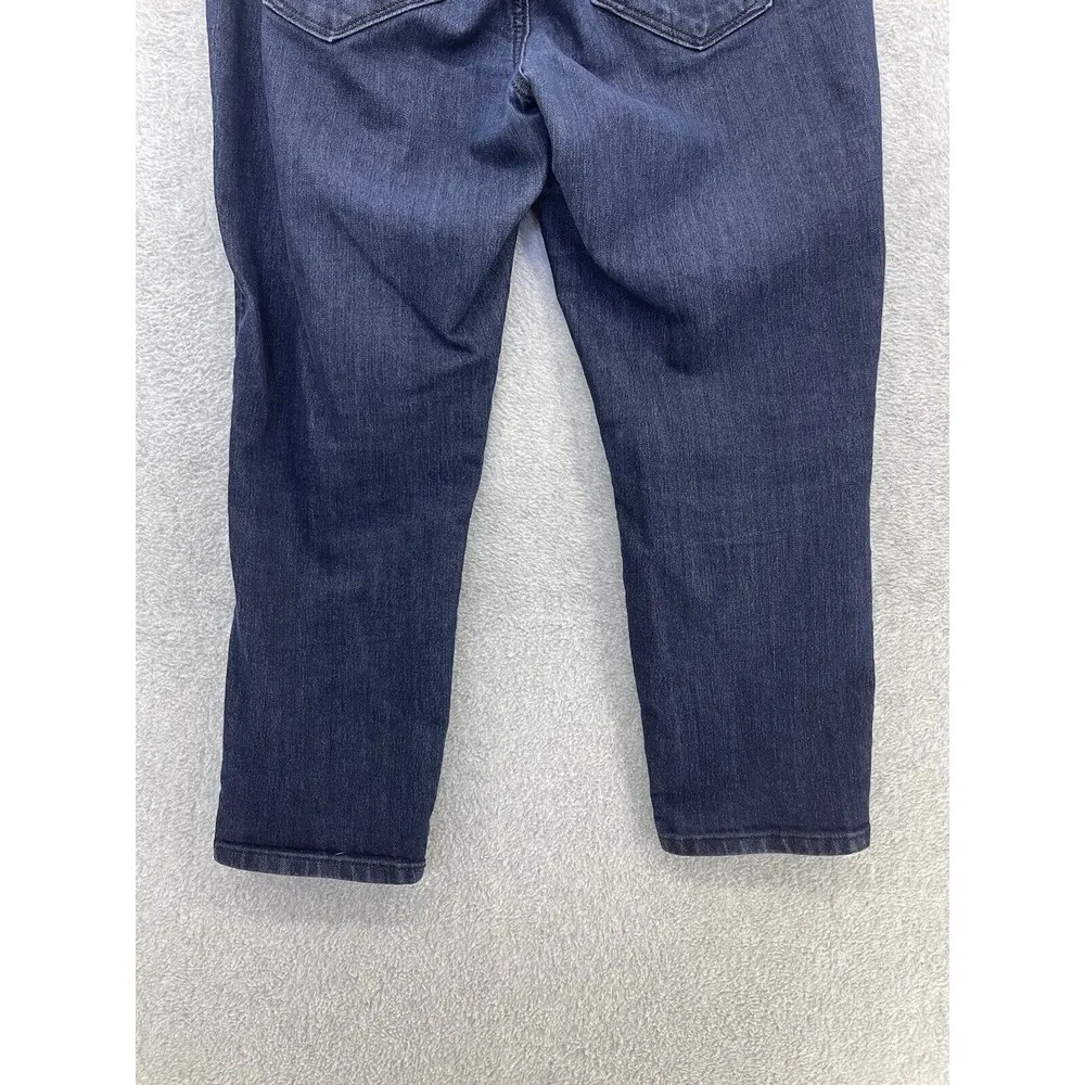 LOFT Ann Taylor Women's Blue Denim Jeans Dark Wash Curvy Crop Size 4 - Image 6